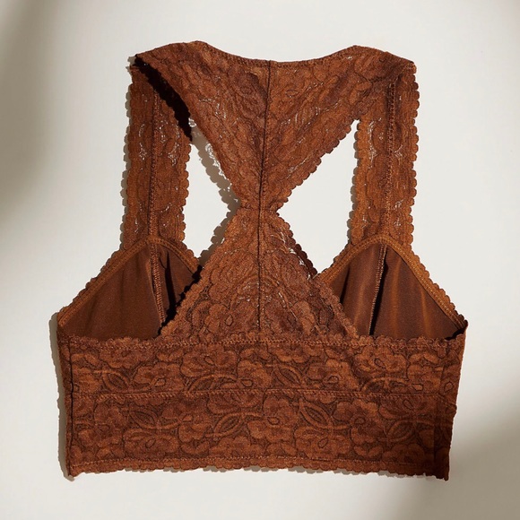Free People Galloon Lace Bralette Copper Tan XS - Picture 6 of 13